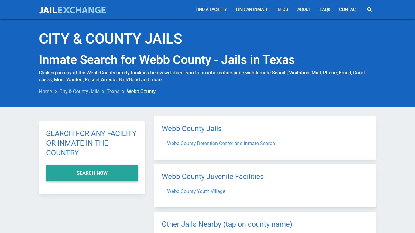 Inmate Search for Webb County | Jails in Texas - Jail Exchange